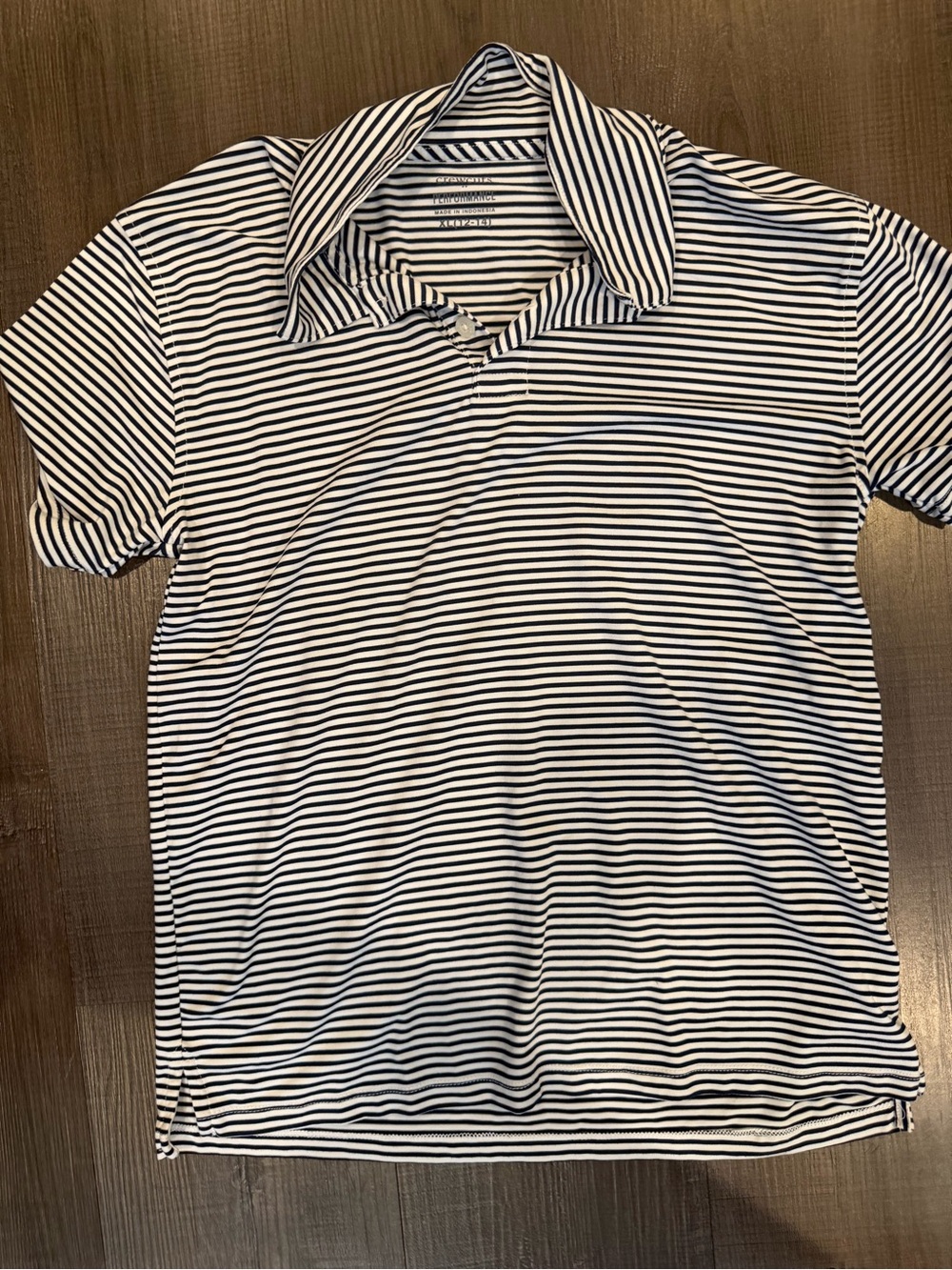 Crewcuts Navy & White Striped Polo